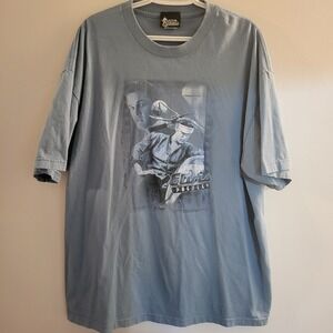 Graceland Elvis Presley Motorcycle Photographer T-Shirt Men's Size 2XL XXL Blue
